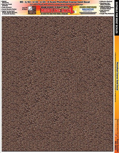 Innovative Hobby Supply 3829 Multi-Scale Modeling SkinZ PhotoReal Peel & Stick Decals: Coarse Sand (D)