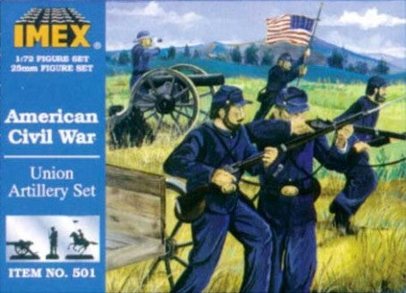 Imex 501 1/72 Civil War Union Artillery (25, 4 horses, 3 cannons, limber wagon)