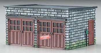 Imex 6151 HO Scale Block 2-Car Garage - Perma-Scene(TM) -- Assembled