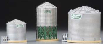Imex 6348 N Scale Sukup Grain Tower #4 - Assembled - Perma-Scene(TM)