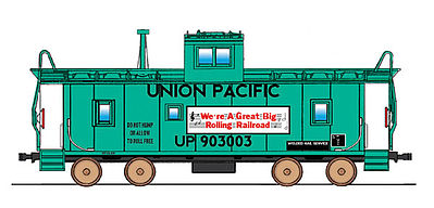 Intermountain Railway 1073 HO Scale CA-3 & CA-4 Caboose - Ready to Run - Centralia Car Shops -- Union Pacific #903003 (MOW Green, black, Large Lettering, Rolling Railroad S