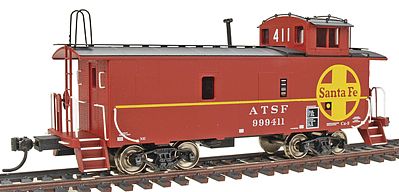 Intermountain Railway 108607 HO Scale Centralia Car Shops CE-2 Waycar Caboose - Assembled -- Santa Fe #999411 (red w/black Roof)