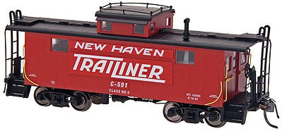 Intermountain Railway 1203 HO Scale Centralia Car Shops NE-5 Caboose - Ready to Run -- New Haven (red, Trailiner Logo)