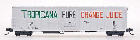 Intermountain Railway 21000 N Scale 57' Mechanical Refrigerator Car - Ready to Run -- Tropicana (1970; white, green, orange)