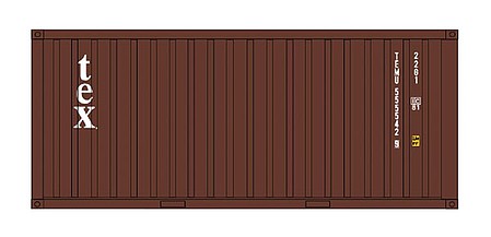 Intermountain Railway 30059 HO Scale 20' Corrugated Container w/Corrugated Doors - Assembled -- Textainer Equipment Management TEMU (brown)