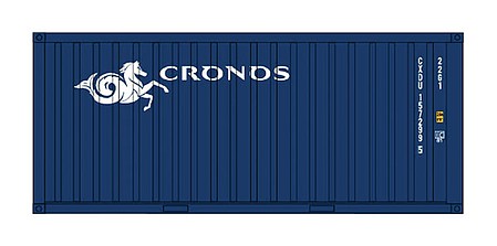 Intermountain Railway 30061 HO Scale 20' Corrugated Container w/Corrugated Doors - Assembled -- Cronos (blue, white)