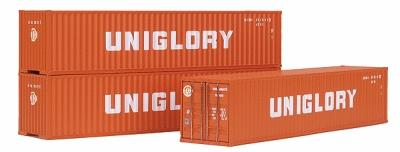 Intermountain Railway 30257 HO Scale 40' Corrugated Container 2-Pack - Ready to Run -- Uniglory (orange, white)