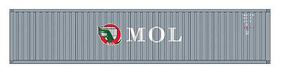 Intermountain Railway 30266 HO Scale 40' Corrugated Container 2-Pack - Ready to Run -- Mitsui OSK Lines (gray, white, red, green, Alligator Logo)