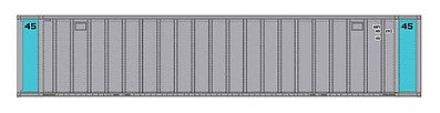 Intermountain Railway 30354 HO Scale 45' Rib Sided Container - 3-Pack (Assembled A-Line Models) -- A.P. Moller-Maersk APMU (silver, blue)