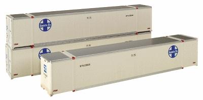 Intermountain Railway 30452 HO Scale 53' Smooth Side Container - 3-Pack (Assembled A-Line Models) -- Santa Fe