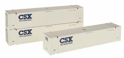 Intermountain Railway 30553 HO Scale 48' Jindo Corrugated Container 2-Pack -- CSX (white, blue Logo)