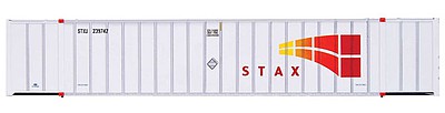 Intermountain Railway 30622 HO Scale 53' Hyundai Hi-Cube Container 2-Pack - Ready to Run -- STAX STXU (white, red, orange, yellow)