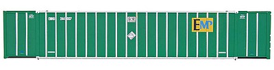 Intermountain Railway 30623 HO Scale 53' Hyundai Hi-Cube Container 2-Pack - Ready to Run -- EMP EMHU (green, yellow, blue, black)