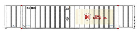 Intermountain Railway 30624 HO Scale 53' Hyundai Hi-Cube Container 2-Pack - Ready to Run -- Hub Group UPHU (Ex-STAX Patch, white, red)