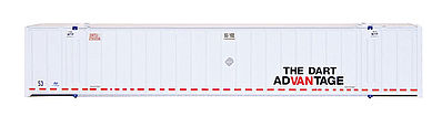 Intermountain Railway 30651 HO Scale 53' Hyundai Container Late Version 2-Pack - Ready to Run -- Dart (white, red, Advantage Slogan)