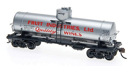Intermountain Railway 33022 HO Scale Type 103W 10,000-Gallon Welded Tank Car - Ready to Run -- Fruit Industries Ltd. CDLX (silver, red, black)