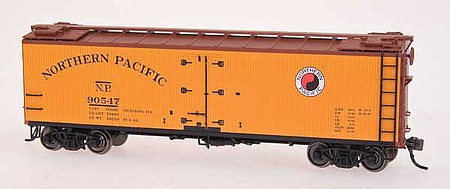 Intermountain Railway 34431 HO Scale 40' Wood Refrigerator Car - Ready to Run -- Northern Pacific (orange, Boxcar Red, Monad Logo)