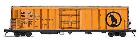 Intermountain Railway 34825 HO Scale R-70-15 Refrigerator Car - Ready to Run -- Great Northern WFEX (yellow, black, Large Rocky Logo)