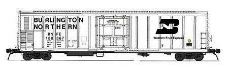 Intermountain Railway 34826 HO Scale R-70-15 Refrigerator Car - Ready to Run -- Burlington Northern BNFE (white, black)