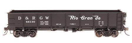 Intermountain Railway 35007 HO Scale General-Service Drop-Bottom Gondola - Ready to Run -- Denver & Rio grande Western (black, Flying Grande)