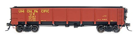 Intermountain Railway 35021 HO Scale General-Service Drop-Bottom Gondola - Ready to Run -- Union Pacific (Boxcar Red, yellow)