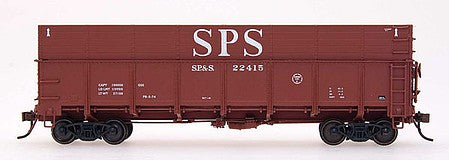 Intermountain Railway 35203 HO Scale Drop-Bottom Wood Chip Gondola - Ready to Run -- Spokane, Portland & Seattle (Boxcar Red, Centered Large SPS)