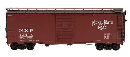Intermountain Railway 38015 HO Scale 1937 AAR Boxcar with Square Corners - Ready to Run -- Nickel Plate Road (Boxcar Red, black)