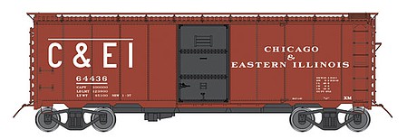 Intermountain Railway 38082 HO Scale 1937 AAR Boxcar with Square Corners - Ready to Run -- Chicago & Eastern Illinois (Boxcar Red, large C&EI)