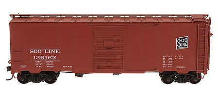 Intermountain Railway 38089 HO Scale 1937 AAR Boxcar with Square Corners - Ready to Run -- Soo Line (Boxcar Red, black Logo)