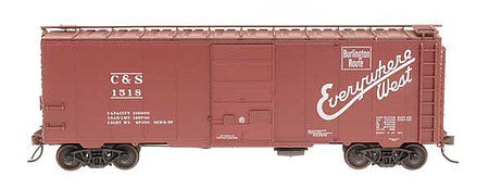 Intermountain Railway 38605 HO Scale 1937 AAR 10'6" Boxcar, 4-3-1 Improved Dreadnaught Ends, 6' Door - Ready to -- Colorado & Southern(Boxcar Red, CB&Q Logo and Everywhere West Slogan)