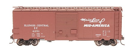 Intermountain Railway 38710 HO Scale 1938 AAR 10'6" Boxcar, 4-3-1 Improved Dreadnaught Ends, 8' Door - Ready to -- Illinois Central