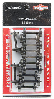 Intermountain Railway 40050 HO Scale All Brass Insulated Wheel Sets pkg(12) -- 33"