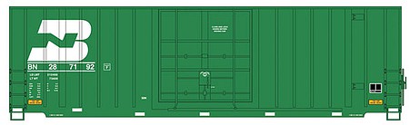 Intermountain Railway 4130001 HO Scale Gunderson 50' Hi-Cube Plug-Door Boxcar Modern Ends - Ready to Run - Value Line -- Burlington Northern (90s Scheme, Cascade Green, white)