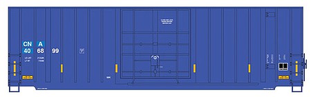 Intermountain Railway 4130002 HO Scale Gunderson 50' Hi-Cube Plug-Door Boxcar Modern Ends - Ready to Run - Value Line -- Canadian National (blue, yellow conspicuity marks)