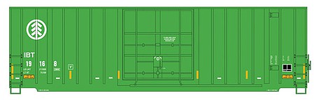 Intermountain Railway 4130003 HO Scale Gunderson 50' Hi-Cube Plug-Door Boxcar Modern Ends - Ready to Run - Value Line -- International Bridge & Transfer (green, white, Boise Logo)