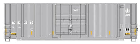 Intermountain Railway 4130004 HO Scale Gunderson 50' Hi-Cube Plug-Door Boxcar Modern Ends - Ready to Run - Value Line -- Illinois Central (gray, white, Small Logo)