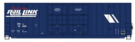Intermountain Railway 4131001 HO Scale Gunderson 50' Hi-Cube Double-Plug-Door Boxcar Modern Ends - Ready to Run - Val -- Montana Rail Link (blue, white, red)