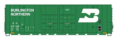 Intermountain Railway 4133001 HO Scale Gunderson 50' Hi-Cube Double-Plug Door Boxcar - Ready to Run - Value Line -- Burlington Northern (1980, Cascade Green, white, Large Logo)