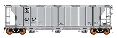 Intermountain Railway 449001 HO Scale ACF 2927 Cu. Ft. Covered Hopper - Ready to Run -- Santa Fe (gray, black Square Logo)