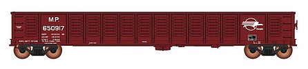 Intermountain Railway 4507004 HO Scale 52'6" Corrugated-Side Gondola - Ready to Run - Value Line -- Missouri Pacific (Boxcar Red, Eagle Buzz Saw Logo)