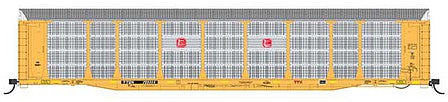 Intermountain Railway 452102 HO Scale Bi-Level Auto Rack - Ready to Run -- Kansas City Southern (yellow, TTX red logo, dual KCS and KCSM Logos)