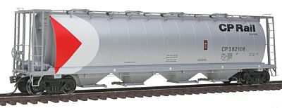 Intermountain Railway 45221 HO Scale 59' 4-Bay Cylindrical Covered Hopper w/Round Hatches - Ready to Run -- Canadian Pacific (silver, red, white, black, Multimark Logo)
