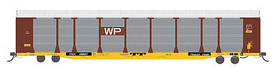 Intermountain Railway 45279 HO Scale Bi-Level Auto Rack - Ready to Run -- Western Pacific/Trailer-Train (Boxcar Red, silver, Large WP, yellow Flat)