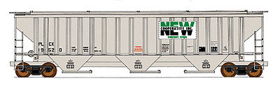 Intermountain Railway 45289 HO Scale 4750 Cubic Foot 3-Bay 18 Rib Covered Hopper - Ready to Run -- NEW Co-op PLCX (gray, green, white, black)