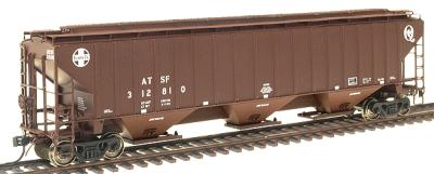 Intermountain Railway 45361 HO Scale PS2CD 4750 Cubic Foot 3-Bay Covered Hopper - Ready to Run -- Atchison, Topeka & Santa Fe (Boxcar Red, Small Circle/Cross & "Q" Logos)