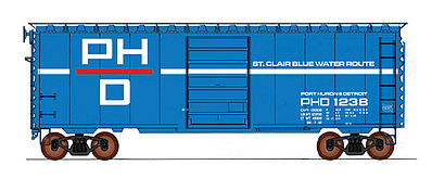 Intermountain Railway 45426 HO Scale 40' PS-1 Boxcar - Ready to Run -- Port Huron & Detroit (blue, white red)