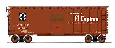 Intermountain Railway 45431 HO Scale 40' PS-1 Boxcar - Ready to Run -- Santa Fe (Boxcar Red, Square Logo, El Capitan Slogan)