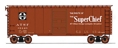 Intermountain Railway 45432 HO Scale 40' PS-1 Boxcar - Ready to Run -- Santa Fe (Boxcar Red, Square Logo, Super Chief Slogan)