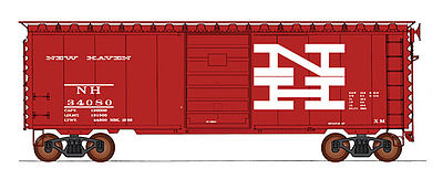 Intermountain Railway 45488 HO Scale 40' PS-1 Boxcar - Ready to Run -- New Haven (Boxcar Red, white, Large McGinnis Logo)