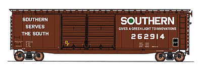 Intermountain Railway 45624 HO Scale 50' PS-1 Double-Door Boxcar - Ready to Run -- Southern Railway (Boxcar Red, white, Billboard Lettering, Innovation Slogan)